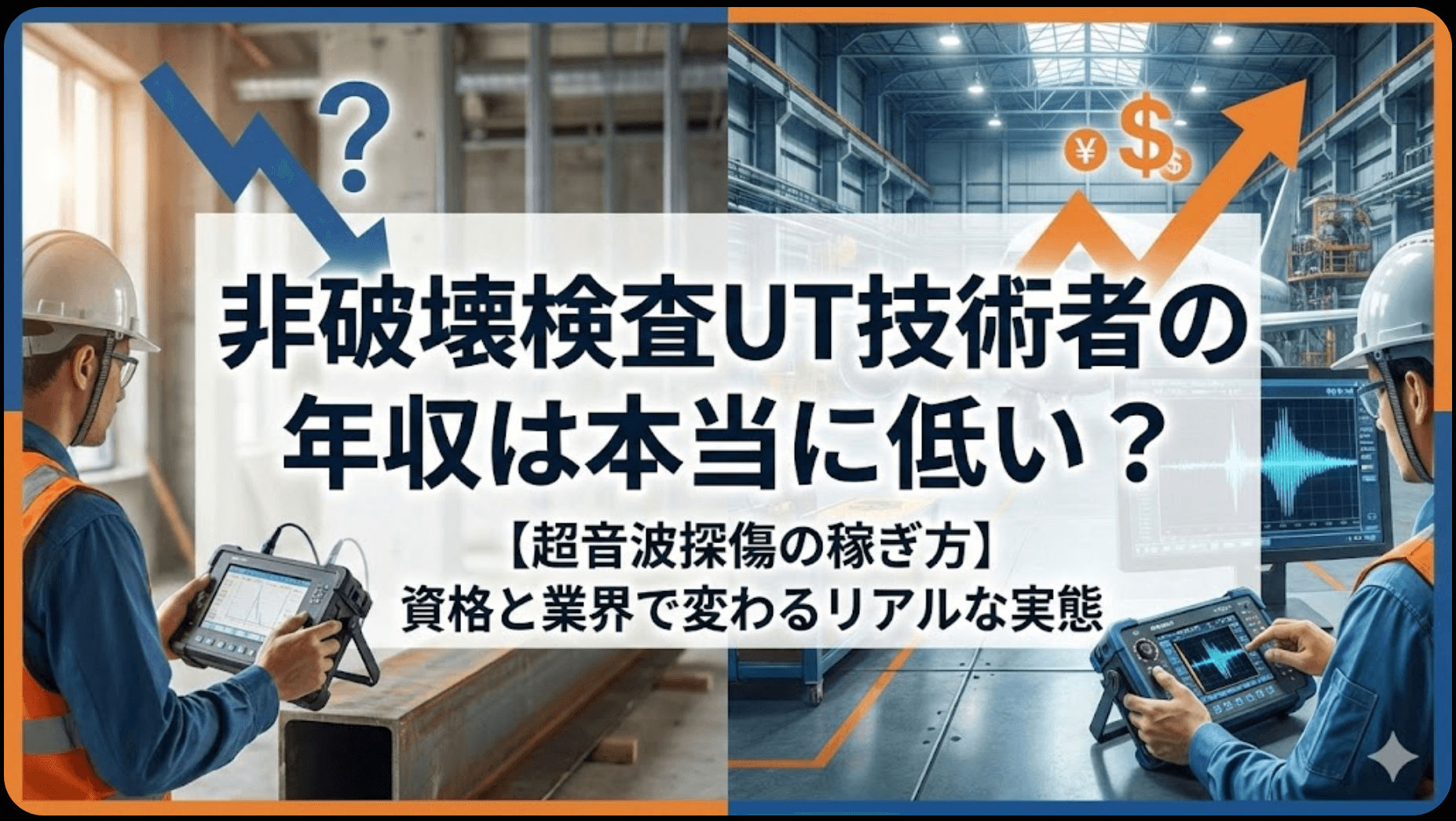 非破壊検査UT(超音波探傷)技術者の年収実態【2026年最新】「低い」と言われる理由と年収800万超えの戦略